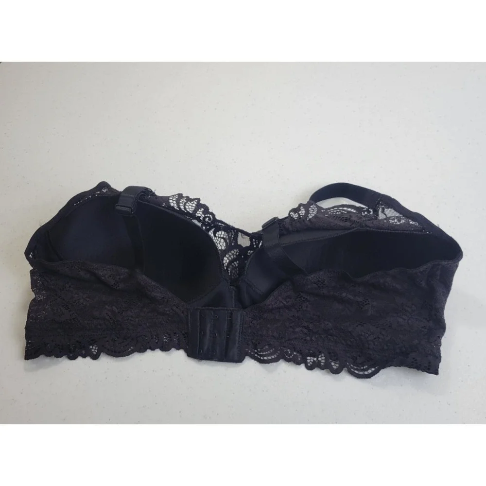Bali Wireless Bra Comfort Revolution Lace Floral Scalloped Lingerie Black 2XL